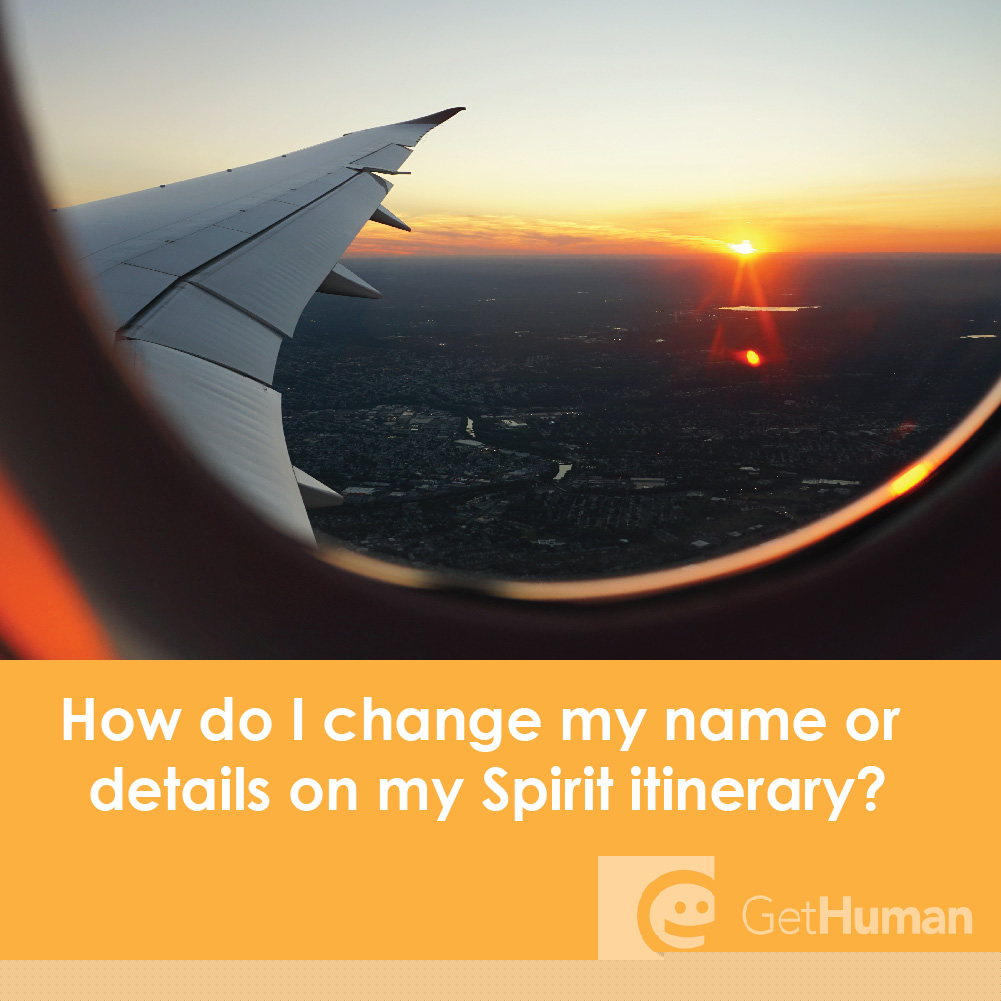 How Do I Change My Name or Details on My Spirit Itinerary?