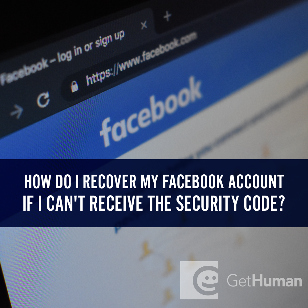 How do I recover my Facebook account if I can't receive the security code?